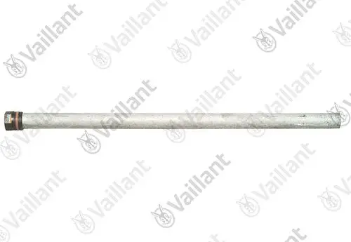 Vaillant-Anode, zylindrisches Metallrohr mit einem Ende mit Gewinde. Das Produkt dient zum Schutz von Heizgeräten vor Korrosion.